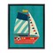 Stupell Industries Striped Sailboat on Blue Framed Floater Canvas Wall Art Design by Irene Chan